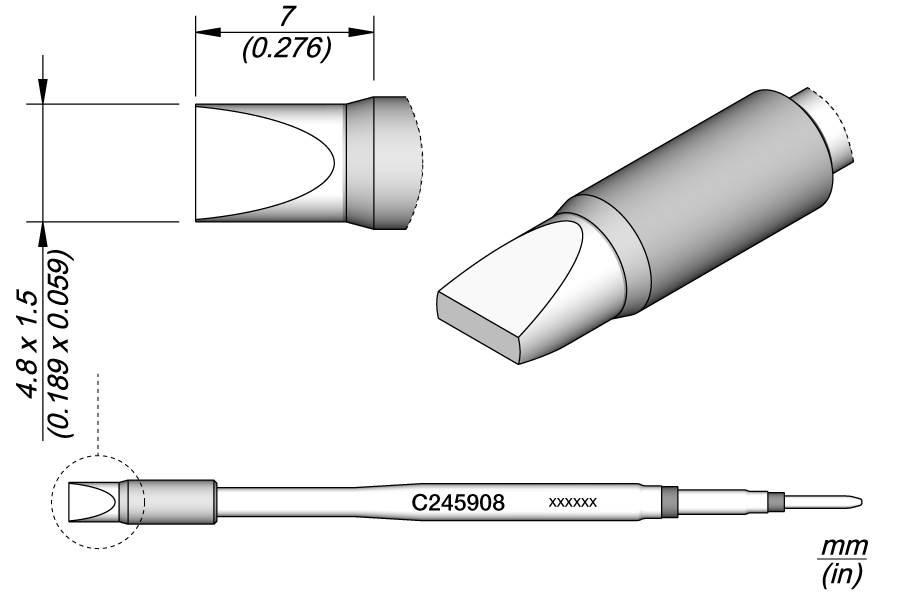 C245908 - Chisel Cartridge 4.8 x 1.5 HT